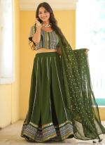 Georgette Mehendi Party Wear Embroidery Work Lehenga Choli